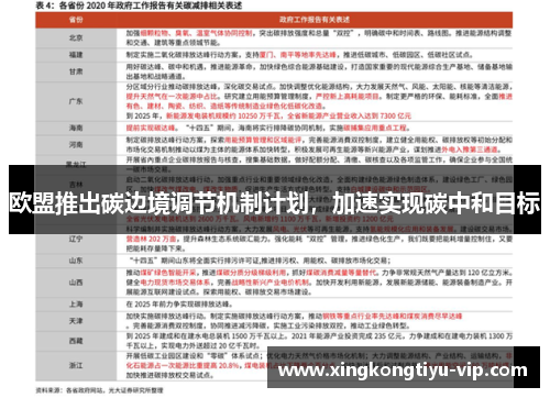 欧盟推出碳边境调节机制计划，加速实现碳中和目标